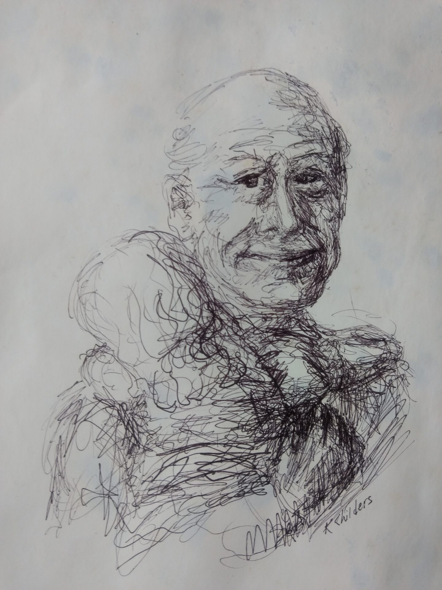 Grandpa and Baby in Ink